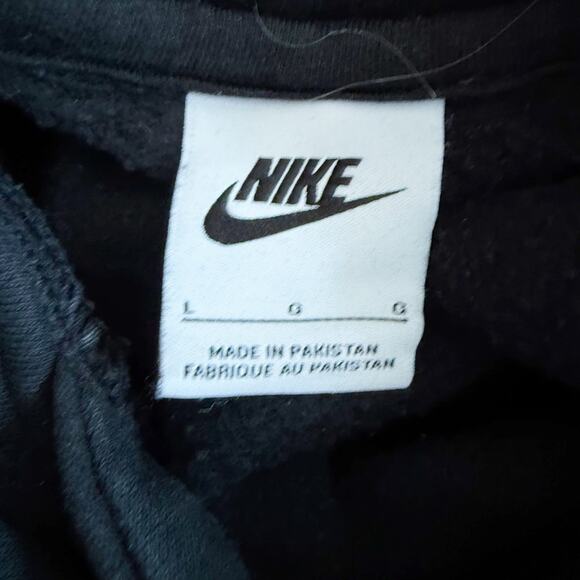 NIKE | Black White Hoodie Tunic Dress Sweatshirt Soft Long Line | Size Large - Picture 5 of 6